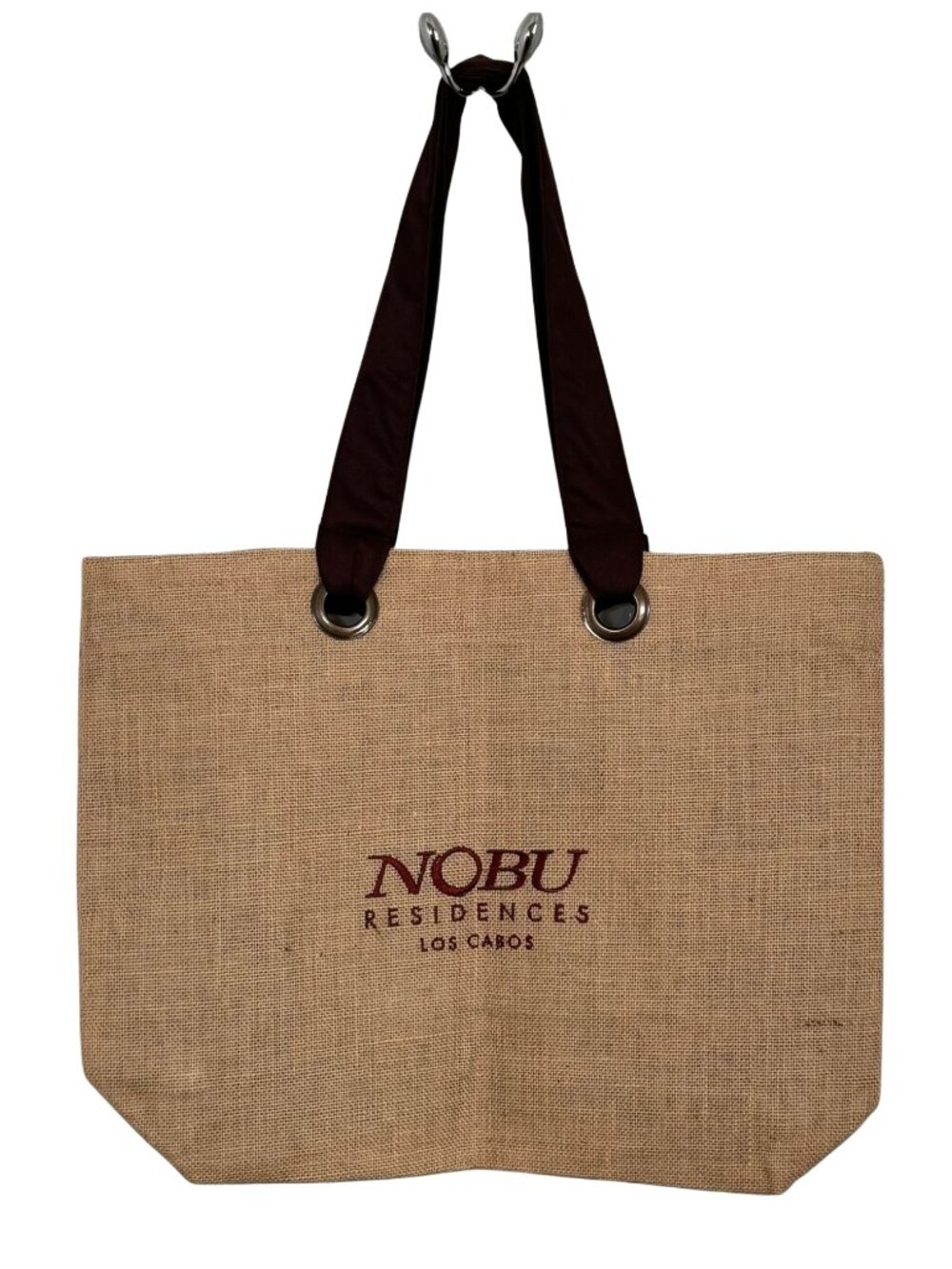 NOBU Los Cabos Large Beach Tote Jute Weekender Embroidered Logo